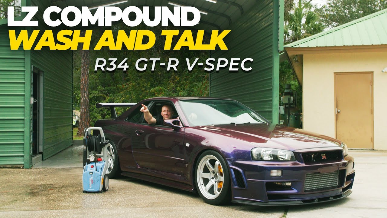 LZ Compound Wash & Talk: R34 GT-R V-Spec - YouTube