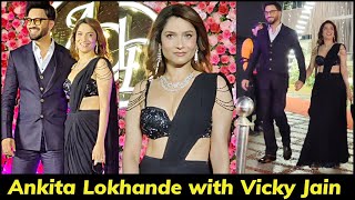 Ankita Lokhande With Hubby Vicky Jain Twinning in Black For Bestie Arti Singh Dipak Wedding Sangeet