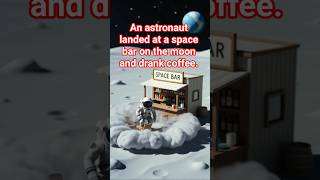 An astronaut landed at a space bar on the moon and drank coffee #ustech #usaspace #aitrendsamerican