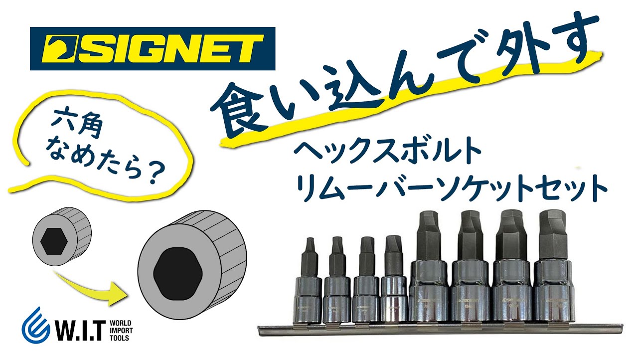 SIGNET 1/4 3/8DR 8PCヘックスボルトリムーバーソケットセット 21898