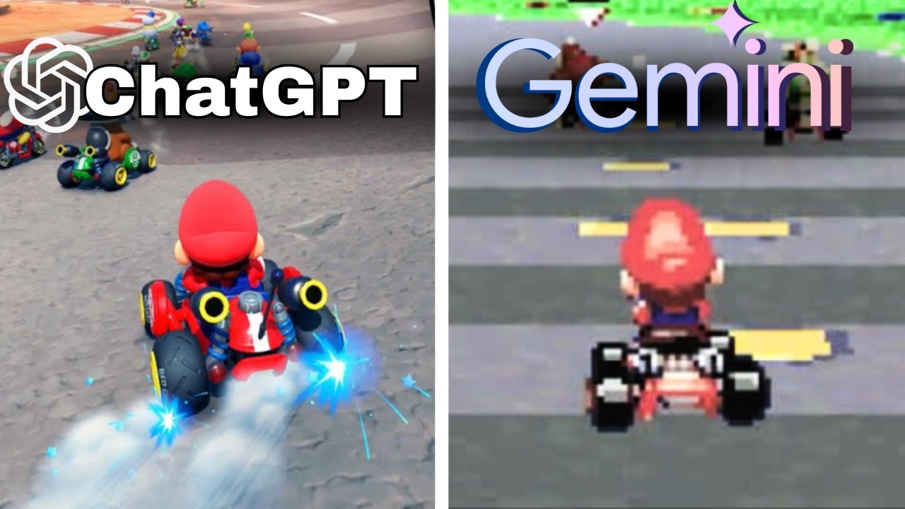ChatGPT против Gemini создают Mario Kart 64 с нуля.