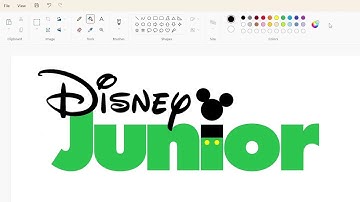 How to draw a green Disney Junior logo using MS Paint | How to draw on your computer