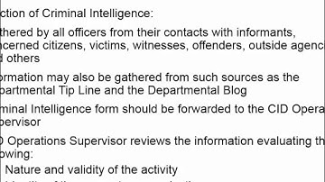 Criminal Intelligence