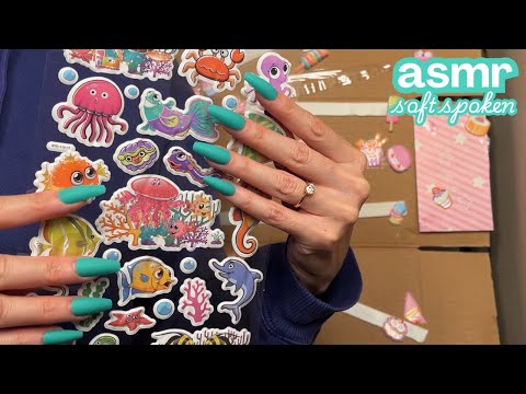 ASMR * Tons of Stickers! * Tapping & Scratching 🧁🍩🦖🦕🦀🐡