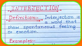 Definition Of Interjection In English || Interjection in English || Interjection ki paribhasha ||