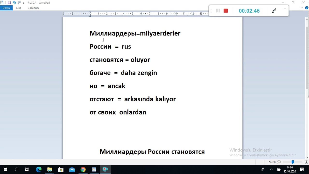 Rusça cümle ezberle ! - 1 - YouTube