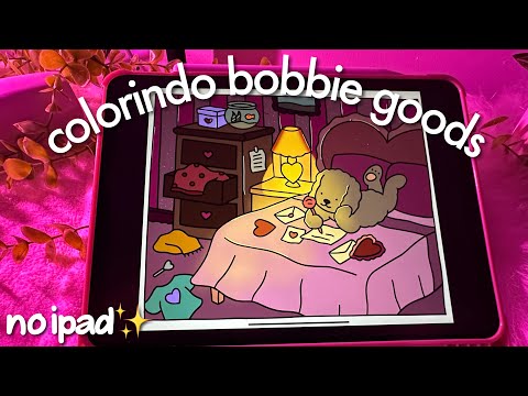 ASMR - COLORINDO BOBBIE GOODS NO IPAD 🤍 sussurros e sons de boca