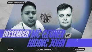 Hiding John vs MC Geuner⎪DISSember 6⎪Rap Battle⎪DLTLLY