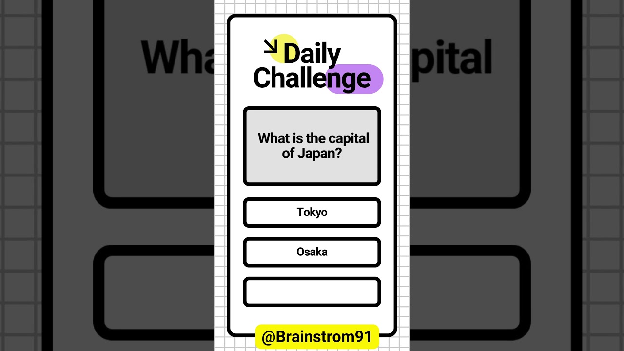 Capital of Japan? 🇯🇵 | GK Quiz #3 | @brainstrom91