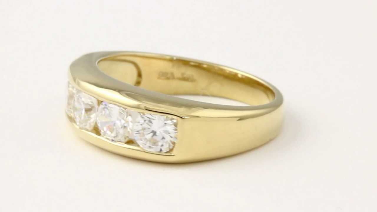 18k Gold over Sterling Silver Men's DiamonUltra™ Cubic Zirconia Ring