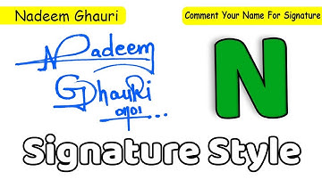 ✔️ Nadeem Ghauri Name Signature Style Request Done