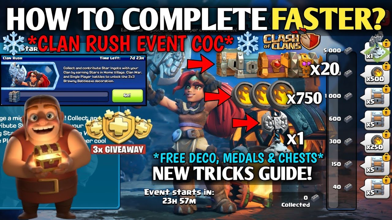 🚨🧊FASTEST WAY TO Collect Star Ingots CLAN RUSH EVENT in Clash of Clans - Claim Free Rewards Guide!✅