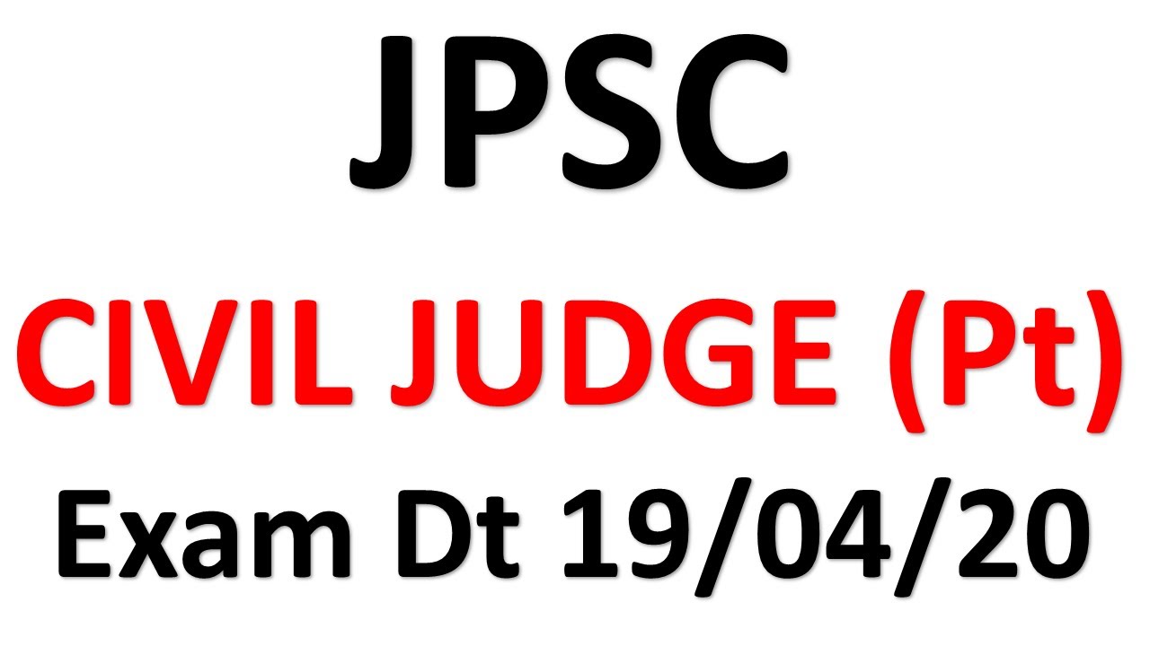 Jharkhand Civil Judge Exam Date 19 04 20 YouTube Jharkhand Civil Judge Exam Date 19 04 20 YouTube