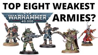 Top EIGHT Weakest Armies in Warhammer 40K by Win Rate - What s Struggling Right Now
