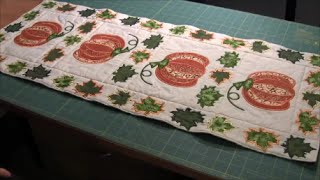 Machine Embroidered Pumpkin Table Runner