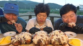 마늘 듬뿍~ 가마솥 [[마늘통닭(Garlic chicken)]] 요리&먹방!! - Mukbang eating show