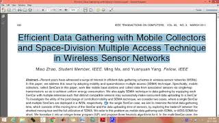 NS2 project for Efficient Data Gathering with Mobile Collectors and space division multiple access