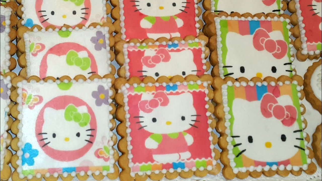 طريقة تزيين كوكيز هالو كيتي بالصور المطبوعة