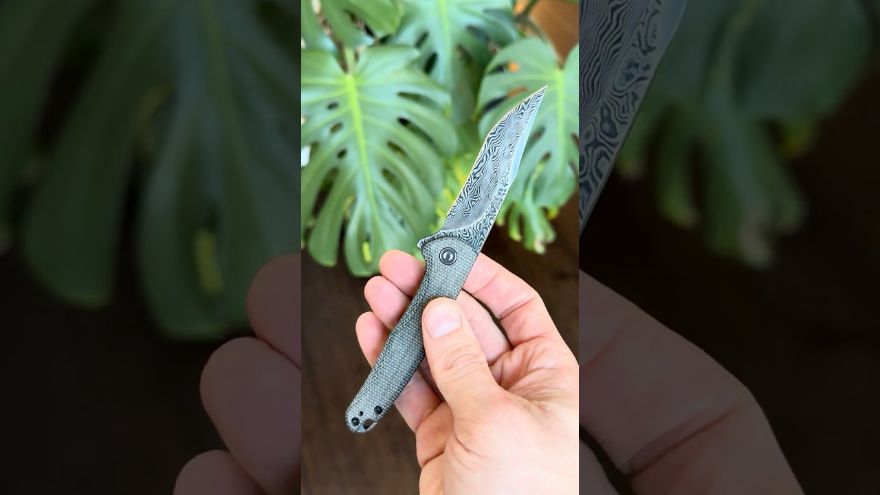 CIVIVI Mini Sandbar Eric Ochs Damascus Recurve Tanto Micarta Linerlock WE Knife Co 