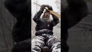 a winter canoe ride through a cedar swamp