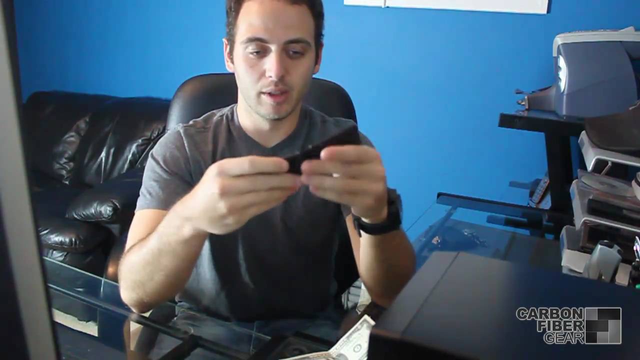 Carbon fiber and leather mony clip from YouTube