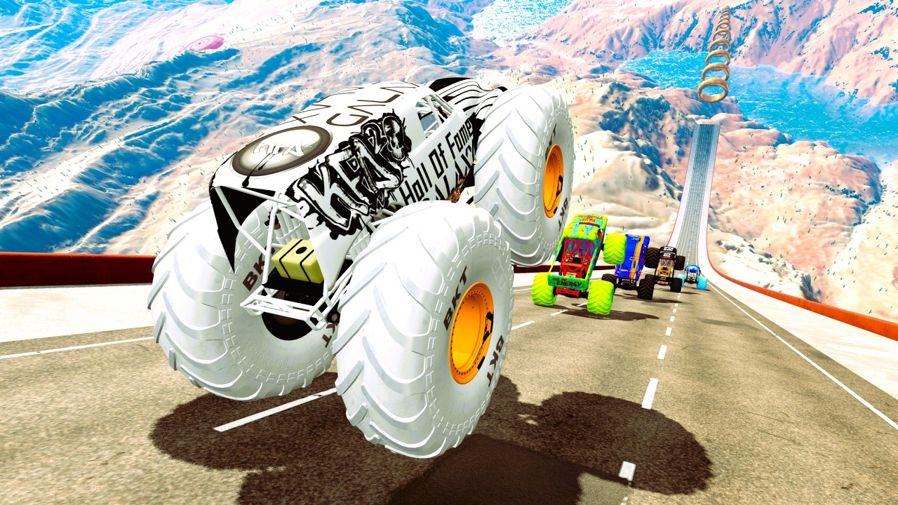 Epic #15    High Speed monster trucks jumps Small & Big   | Vehicles Monster Car