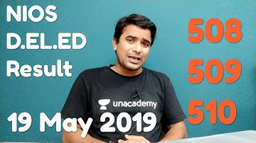 NIOS D.EL.ED final semester result publishing date, 508, 509, 510 l online partner