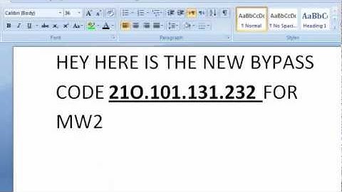New Bypass code 2012 october Mw2