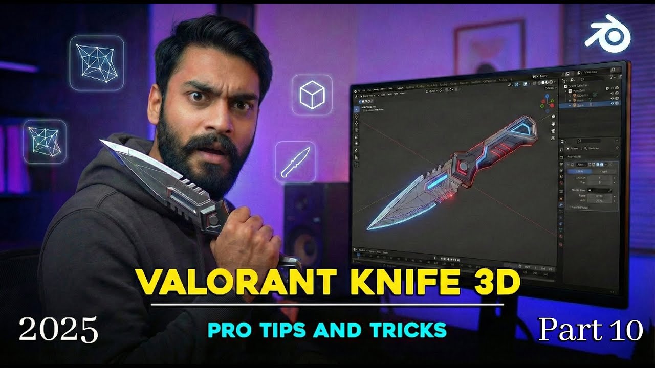 Valorant Knife 3D Modeling - 2 | Pro Tips & Workflow | PART 10