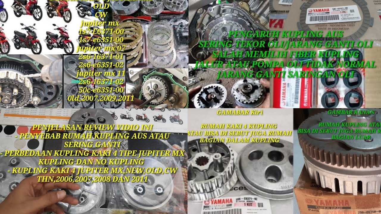 perbedaan dan persamaan kupling kaki 4 motor jupiter mx YouTube