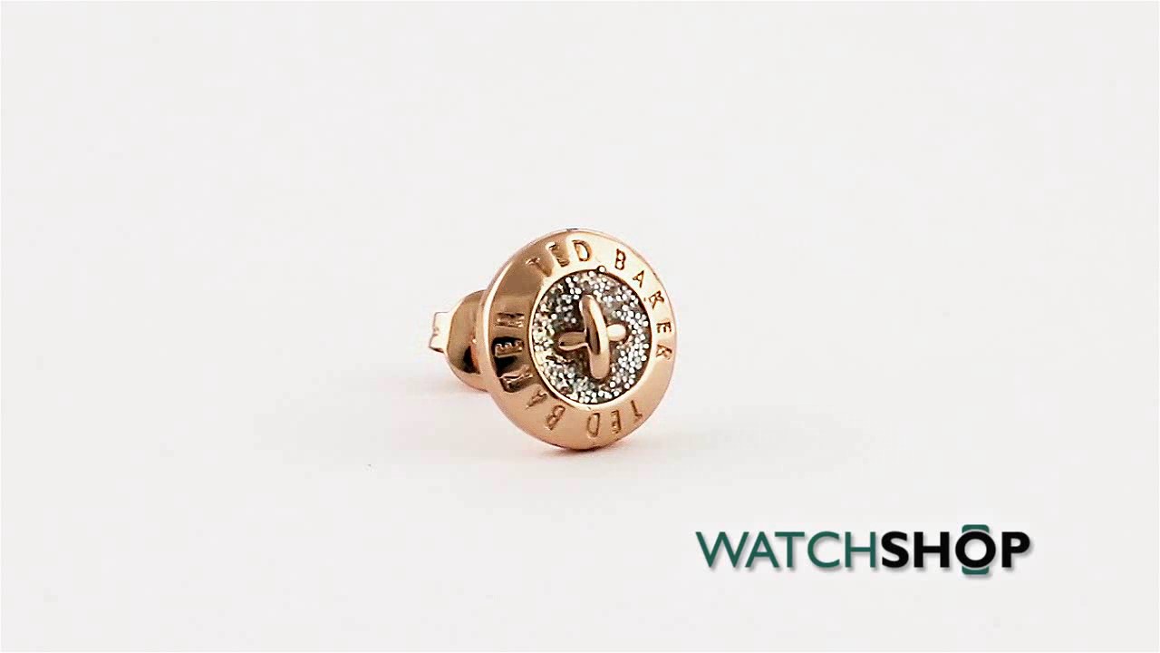 Ted Baker Jewellery Ladies' Rose Gold Plated Eisley Enamel Mini Button Earring ( TBJ1266-24-138 )
