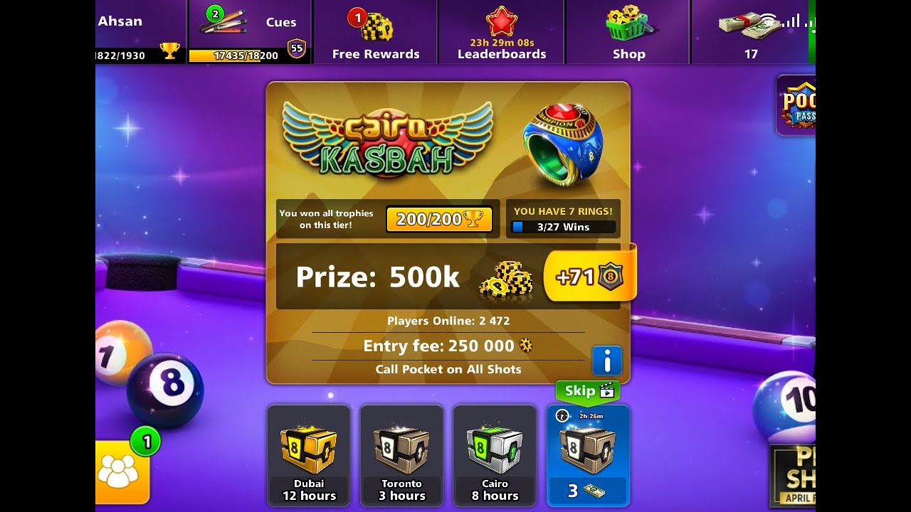 8 Ball Pool Game | Cairo Kasbah Table | 500k Table | Code Crunch