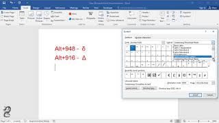 How to type Delta Symbol in Word