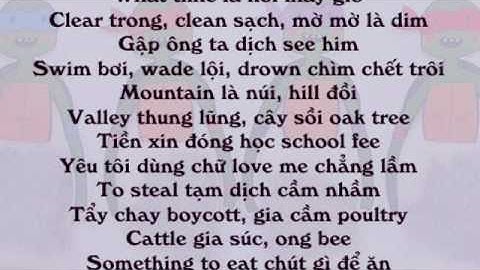 Học tiếng anh bằng thơ