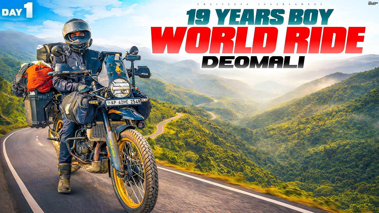 19 Years boy solo world ride on Himalayan Day-1