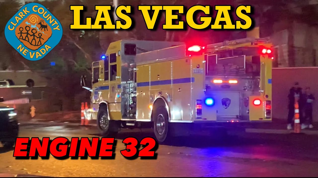 LAS VEGAS📍| Clark County Fire Department Engine 32 Responding HOT - YouTube