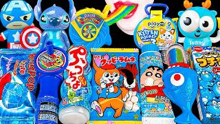 ASMR BLUE CANDY💙CAPTAIN AMERICA STITCH JEWEL RING SQUEEZABLE BUBBLE GUM 캡틴 아메리카 스티치 캔디EATING MUKBANG screenshot 5
