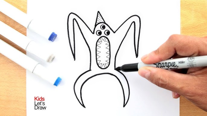 Aprende a dibujar a BLUE en 1 minuto!  How to draw Blue (Roblox Rainbow  Friends) 