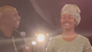 Celebrity Gideon Moi's speech during his son's wedding, flanked by his wife Zahra Moi. Net Worth
