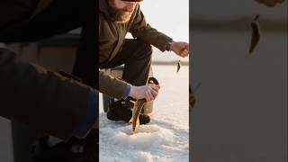 🎣 “Hooked beneath the ice — nature’s cold surprise!”#IceFishing 🎣#WinterFishing ❄️#FrozenLake 🧊