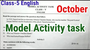 Class-5 English Model activity task Part-7 (October) ||