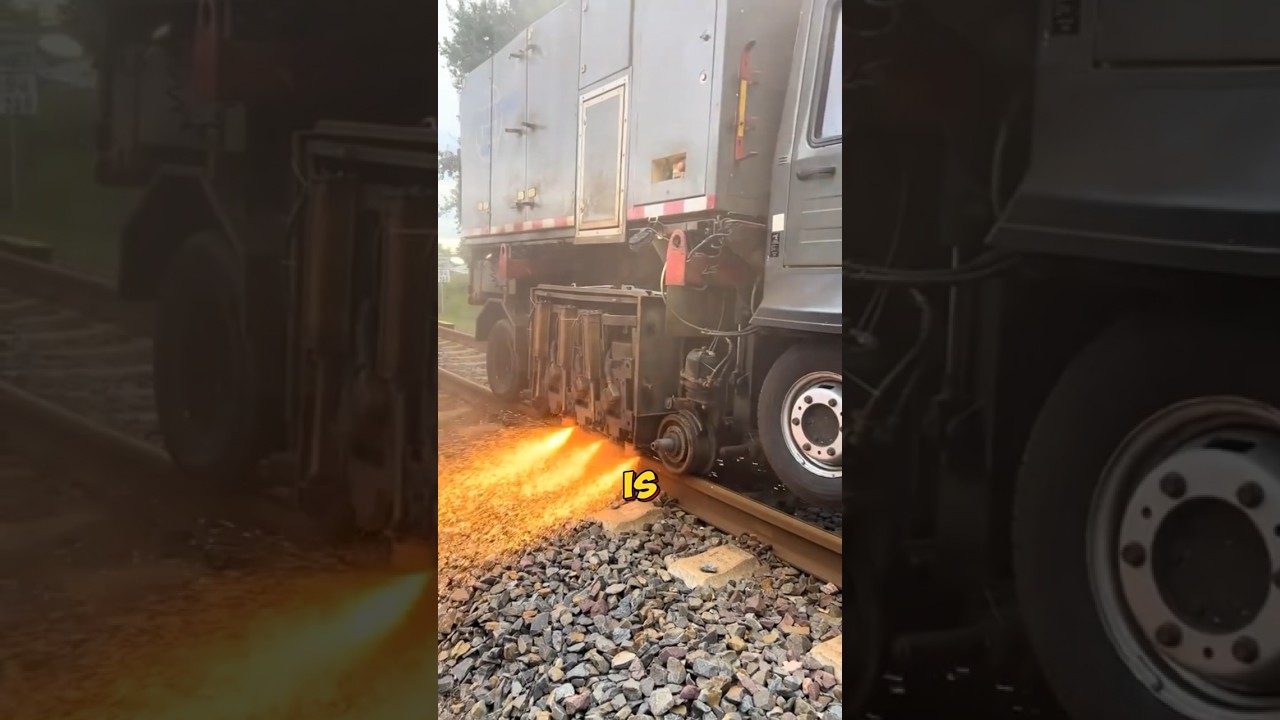 процесс шлифования рельсов 