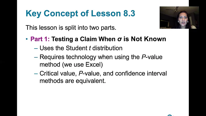 8.3.0 Testing a Claim about a Mean - Lesson Overview, Learning Outcomes, and Key Concept