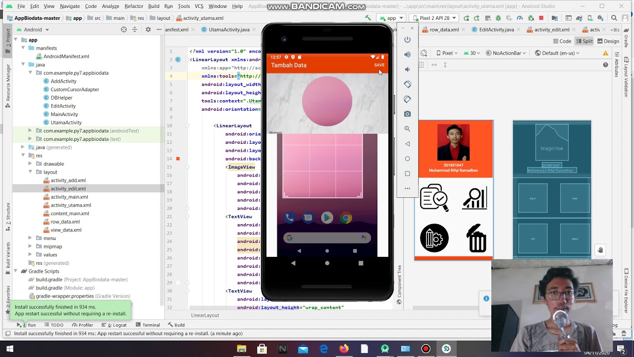 Aplikasi Biodata Mahasiswa Android Studio - YouTube