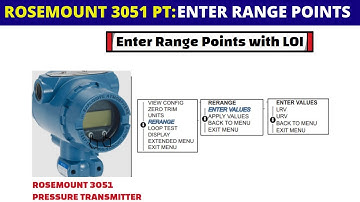Rosemount 3051 Pressure Transmitter | How To Enter Lower Range Value(LRV) & Upper Range Value(URV)