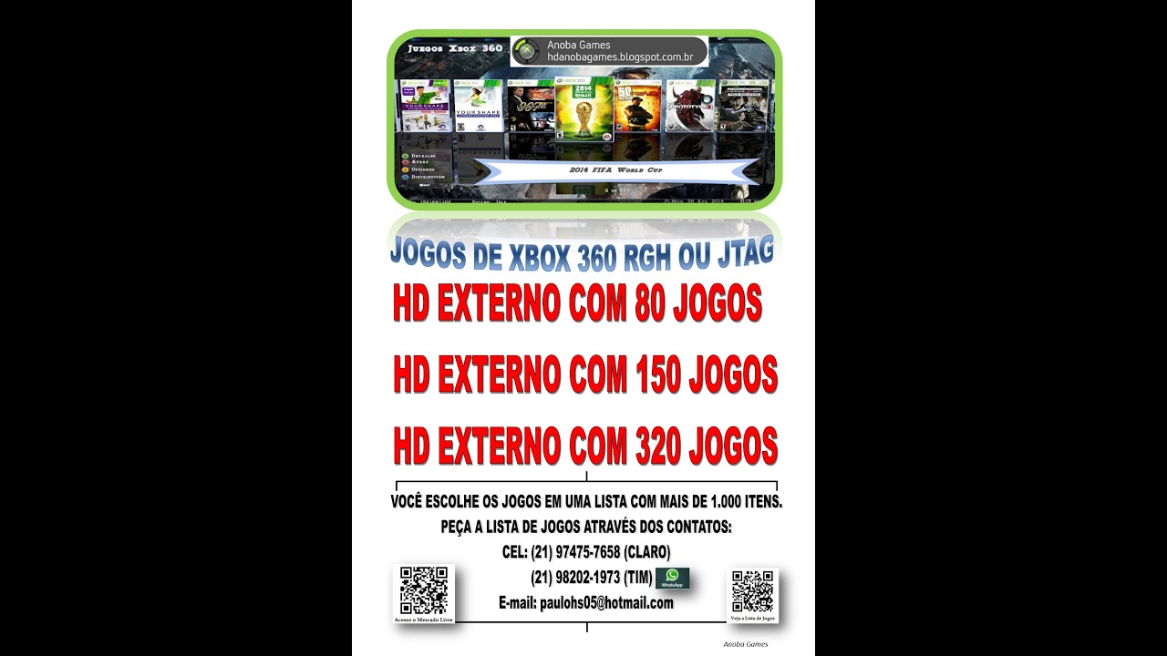 Hd Externo com Jogos para Xbox 360 Rgh