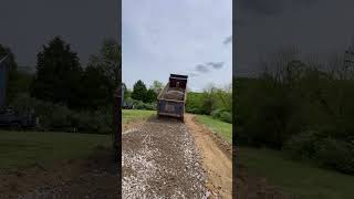 The first driveway base load for the off “power-grid” spec house for mom.