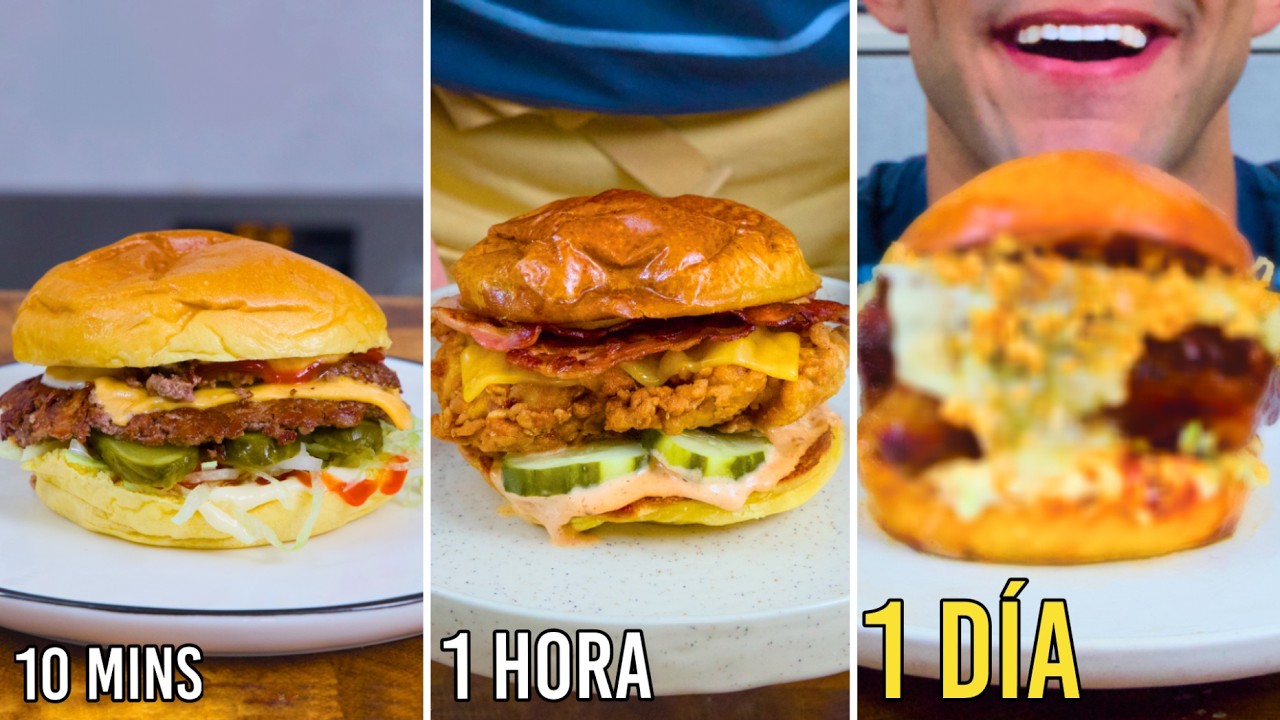Hago una BURGER en 10 mins, 1 hora y 1 día
