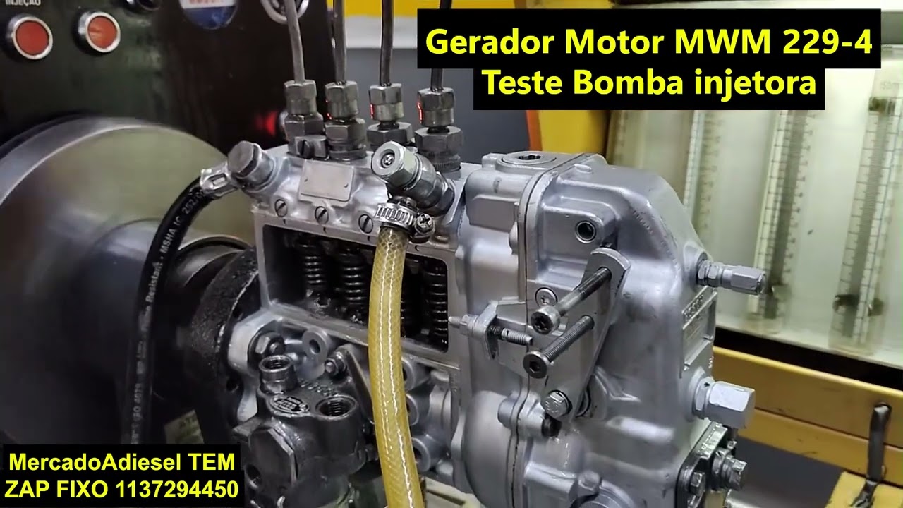 Gerador Motor MWM 229-4 Teste Bomba Bosch