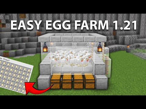 Minecraft 1.21 Easiest Chicken Egg Farm |  Tutorial for Beginners